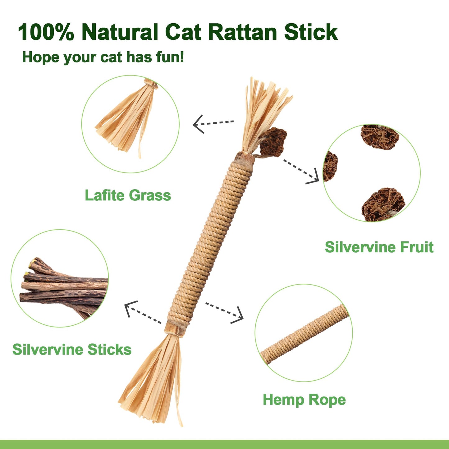 Leoezx Silvervine Sticks for Cats (6 Pcs),Natural Catnip Sticks,Cats Chew Dental Treat,Cats Toy Wand Interactive, Catnip Toys,Teething Toys for Kittens