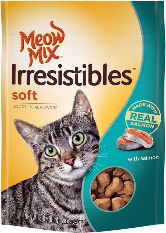 Meow Mix Irresistibles Soft Cat Treats, Salmon, 3 Ounce (Pack of 5)