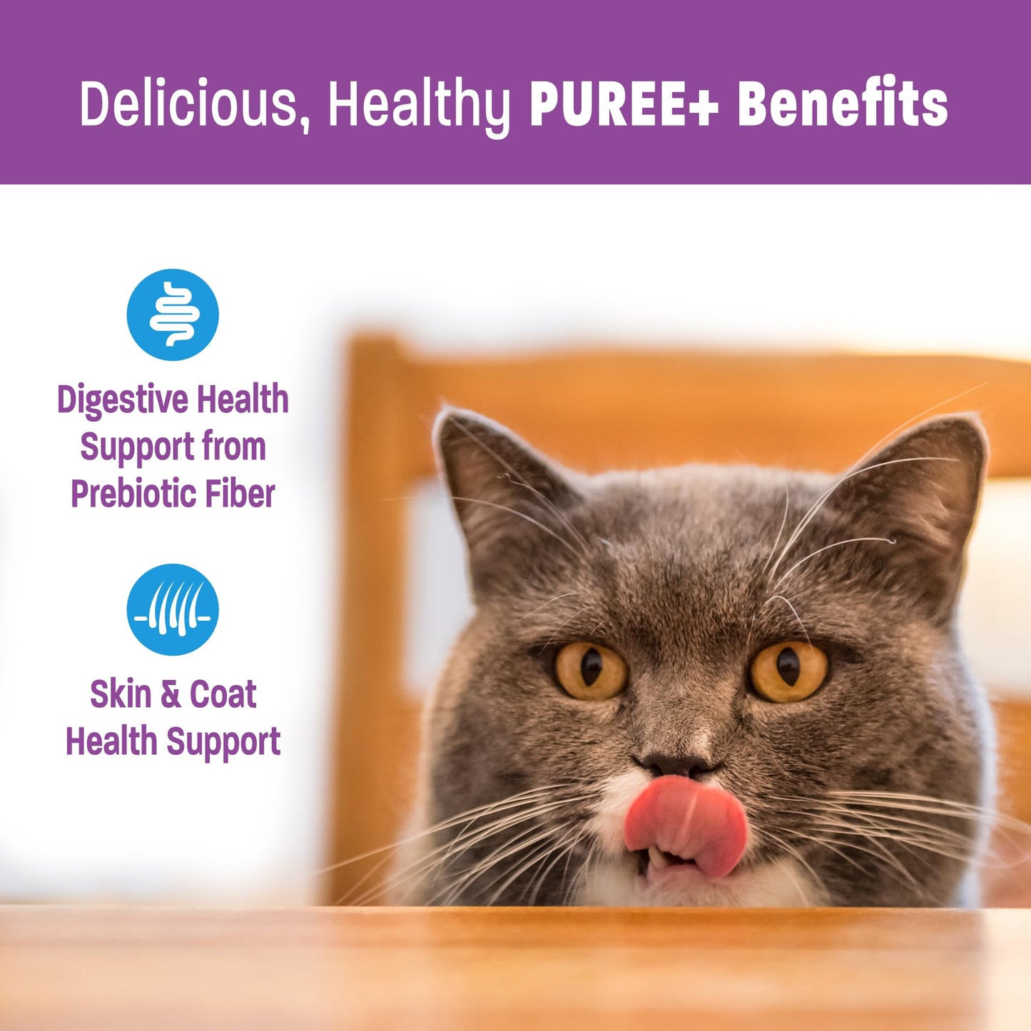 Wellness Lickable Treats Soft Puree Natural Grain Free Adult Cat Treats, Tuna Recipe, Contains 6-0.4 Ounce Squeezable Tubes