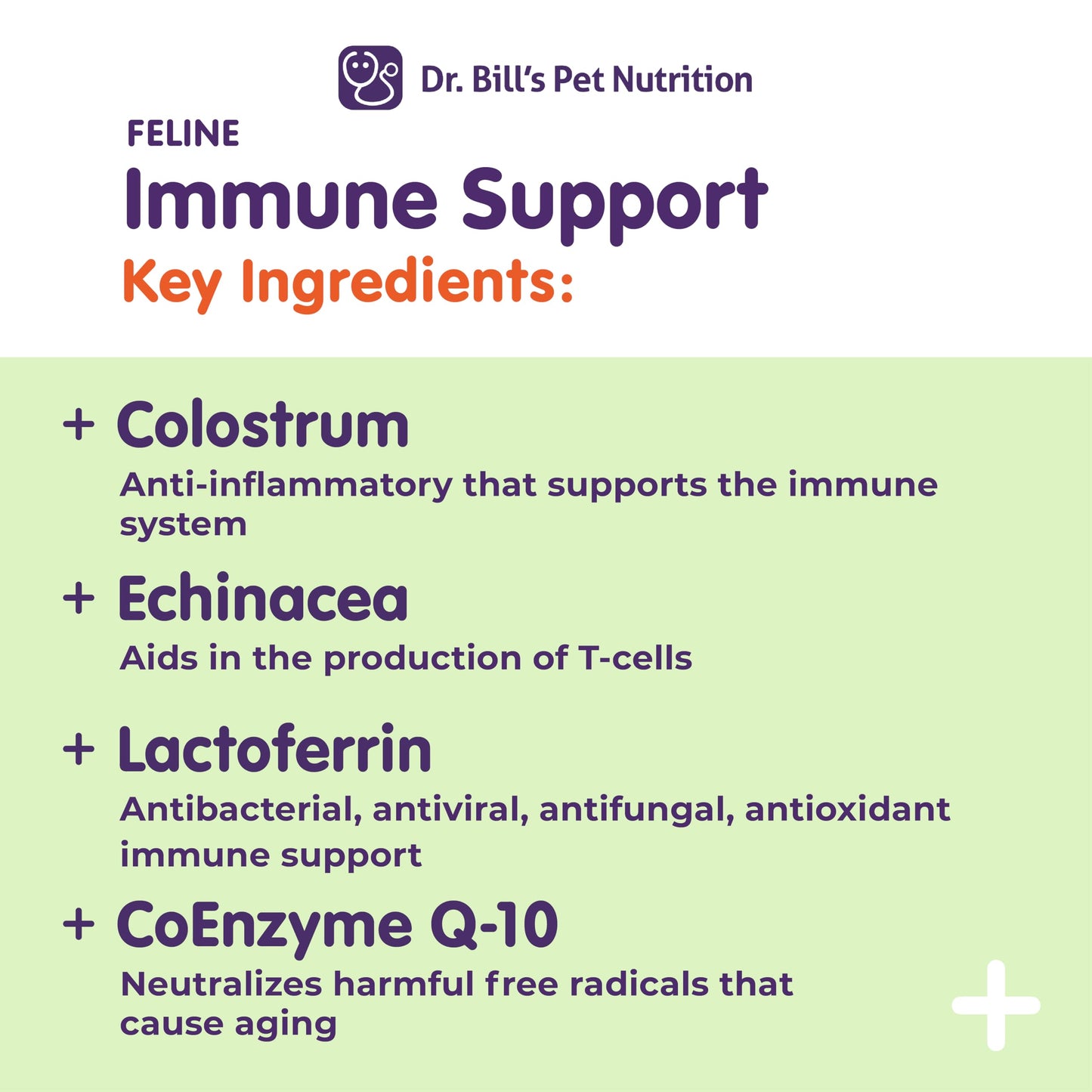 Dr. Bill’s Feline Immune Support Cat Vitamins and Supplements | Cat Immune Support | Colostrum Vitamins for Cats | Includes Beta Glucan, Lactoferrin, Colostrum, Zinc, Coenzyme Q-10, Bifidobacterium