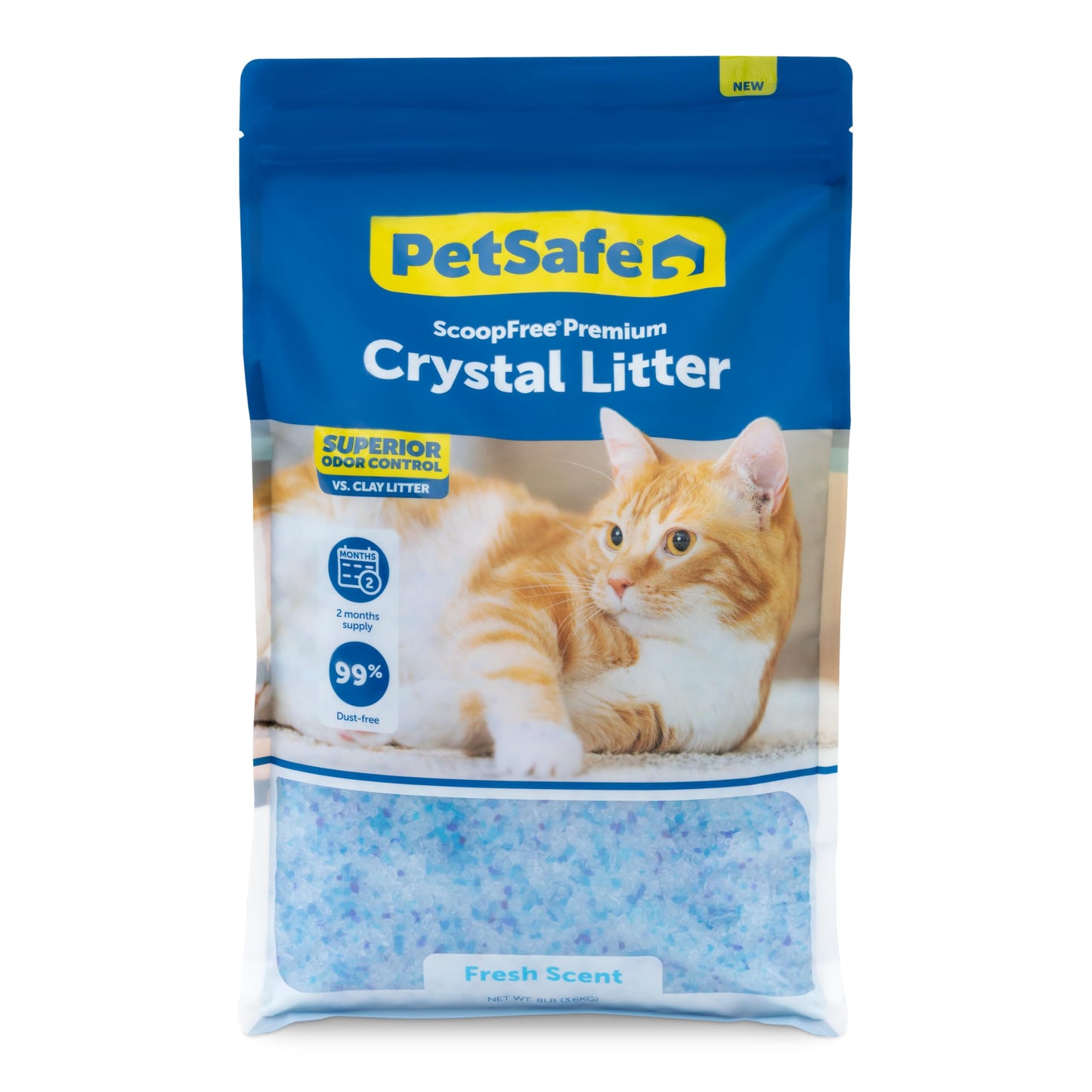 PetSafe ScoopFree Odor Control Crystal Cat Litter, Fresh Scent, 8 Lb Bag