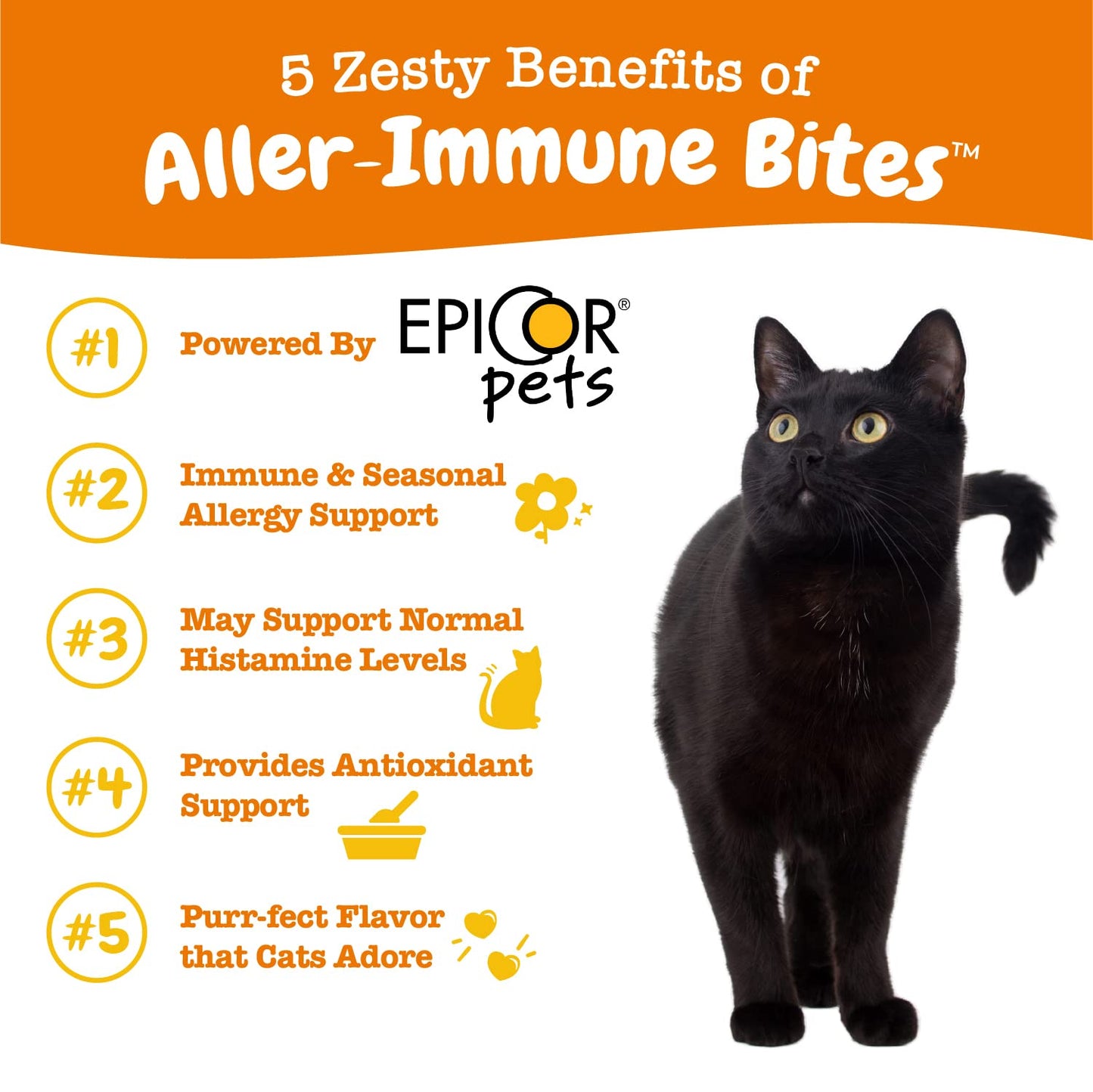 Zesty Paws Cat Allergy Relief - Anti Itch Supplement - Omega 3 Probiotics - Salmon Oil Digestive Health - Soft Chews for Skin & Seasonal Allergies - with Epicor Pets - Bacon - 60 Count