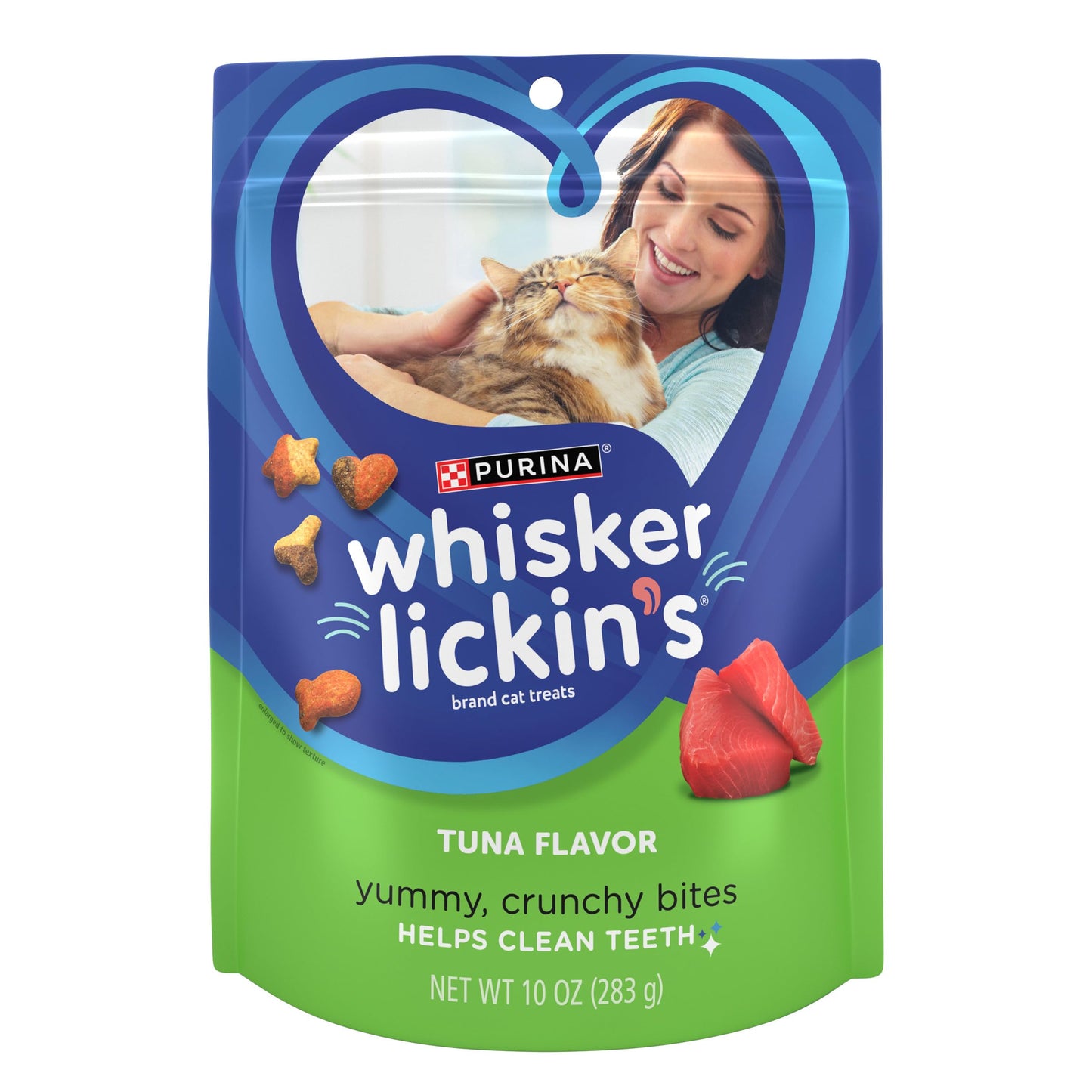 Purina Whisker Lickin's Cat Treats, Crunchy and Yummy Tuna Flavor - (Pack of 4) 10 oz. Pouches