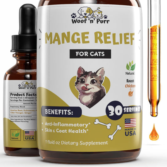 Natural Mange Treatment Cats - Cat Mange Treatment - Mange Treatment for Cats - Feline Mange Treatment - Cats Mange Treatment - Cat Itchy Skin Treatment - Cat Dandruff Treatment - Chicken Flavor