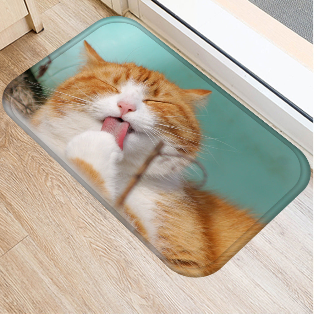 Animal cat bathroom non slip pad doormat