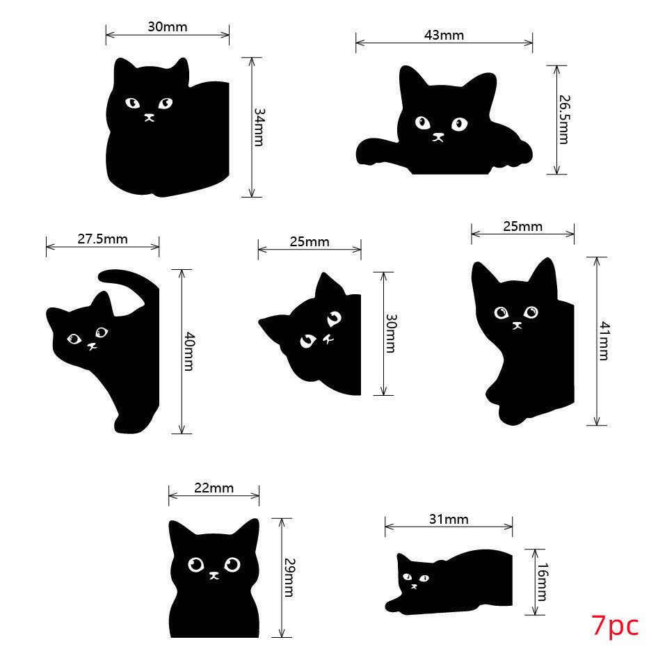 Black Cat Cute Magnetic Bookmark