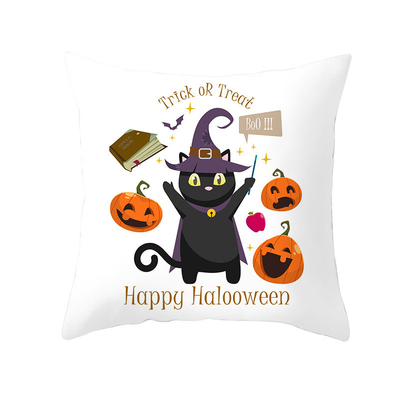 Halloween new pumpkin black cat pillowcase