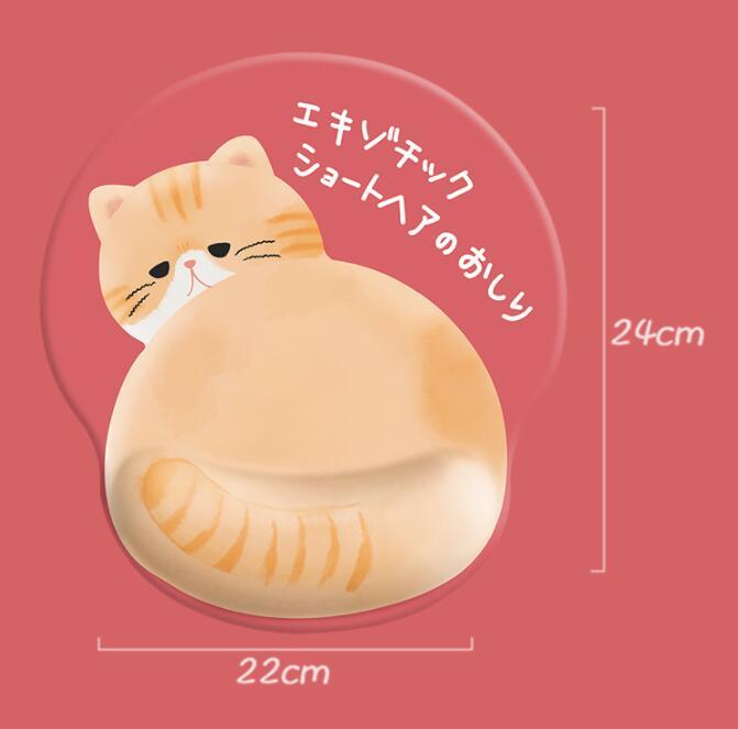 Cute Cat Mouse Pad Wrist Support Girl