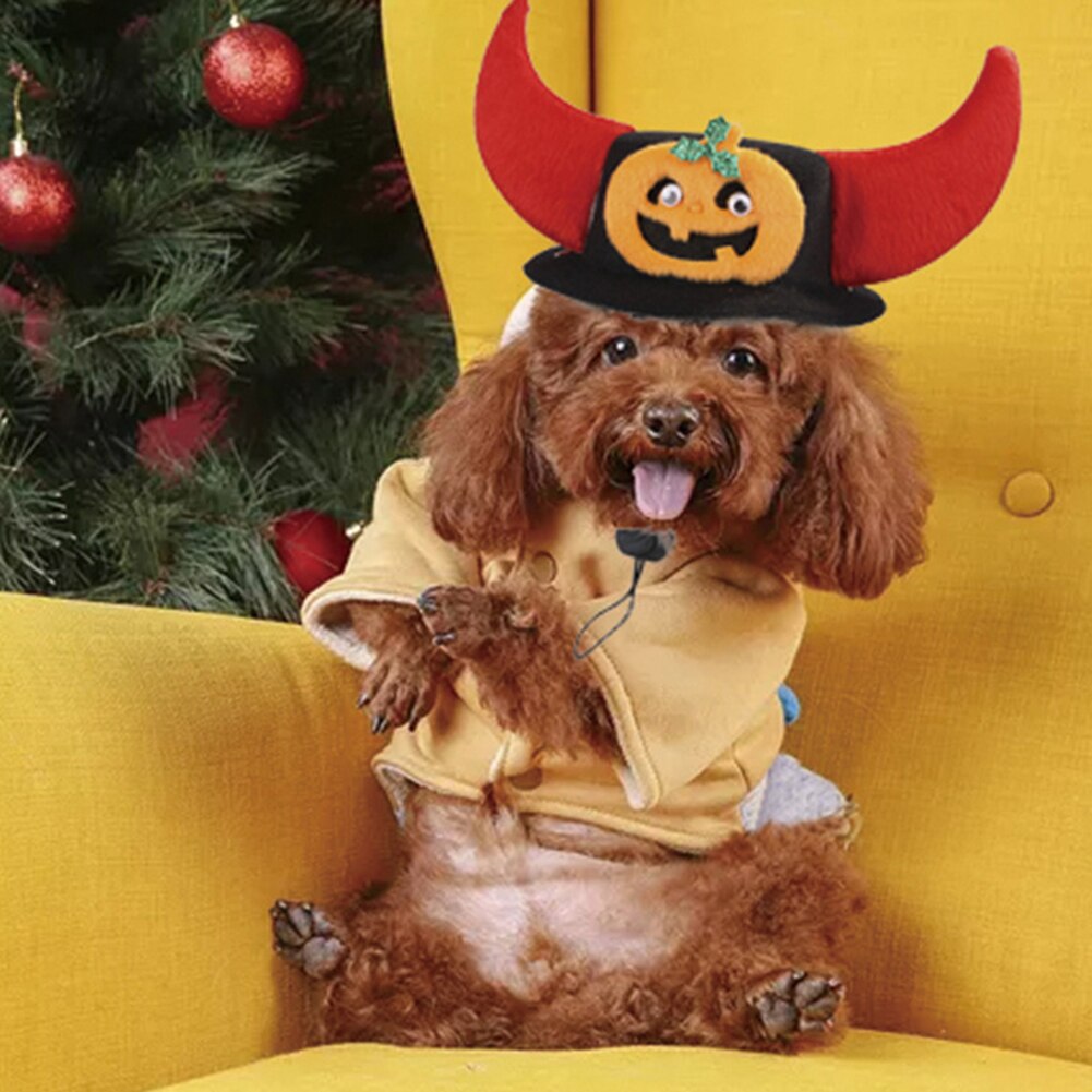 Halloween Pet Dog Cat Cute Santa Snowman Bat Head Elk Horn Headdress Hat Cap