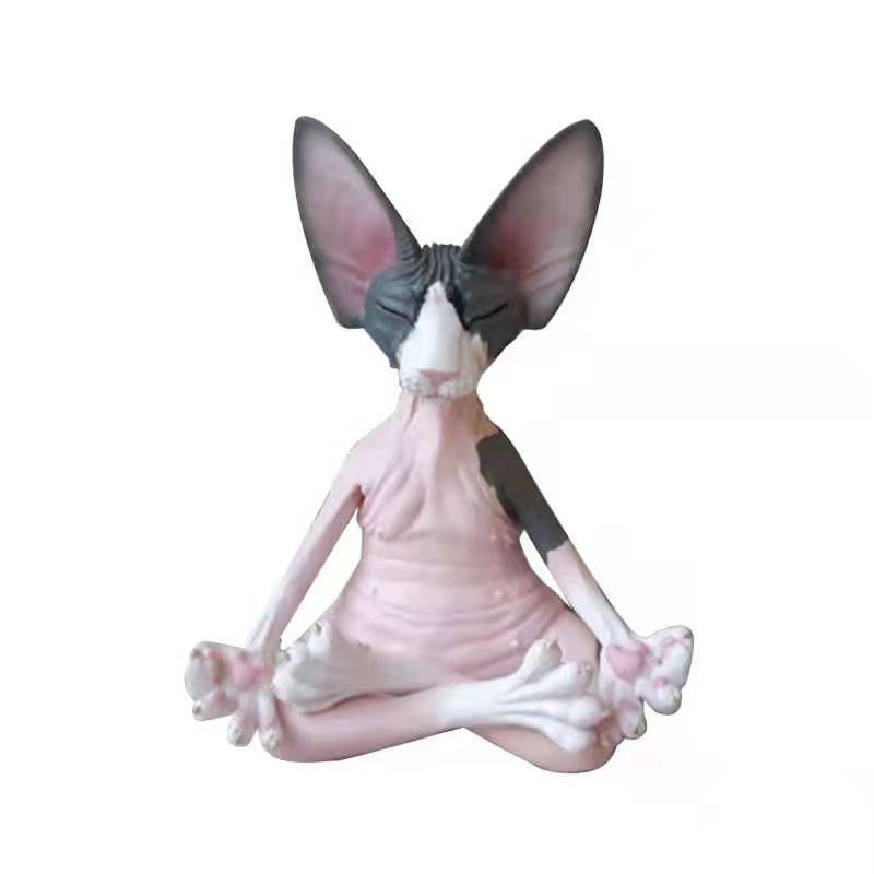 Creative Thinking Meditation Cat Resin Craft Ornament