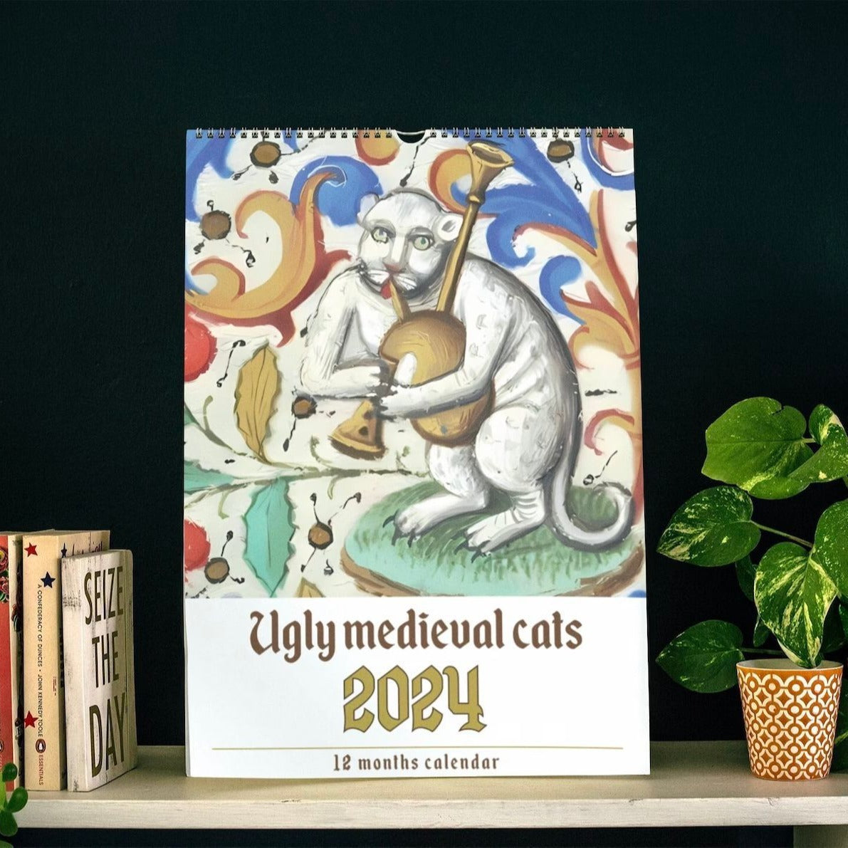 Funny Medieval Cat Paintings Wall Calendar