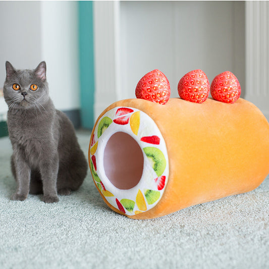 Cake roll cat litter