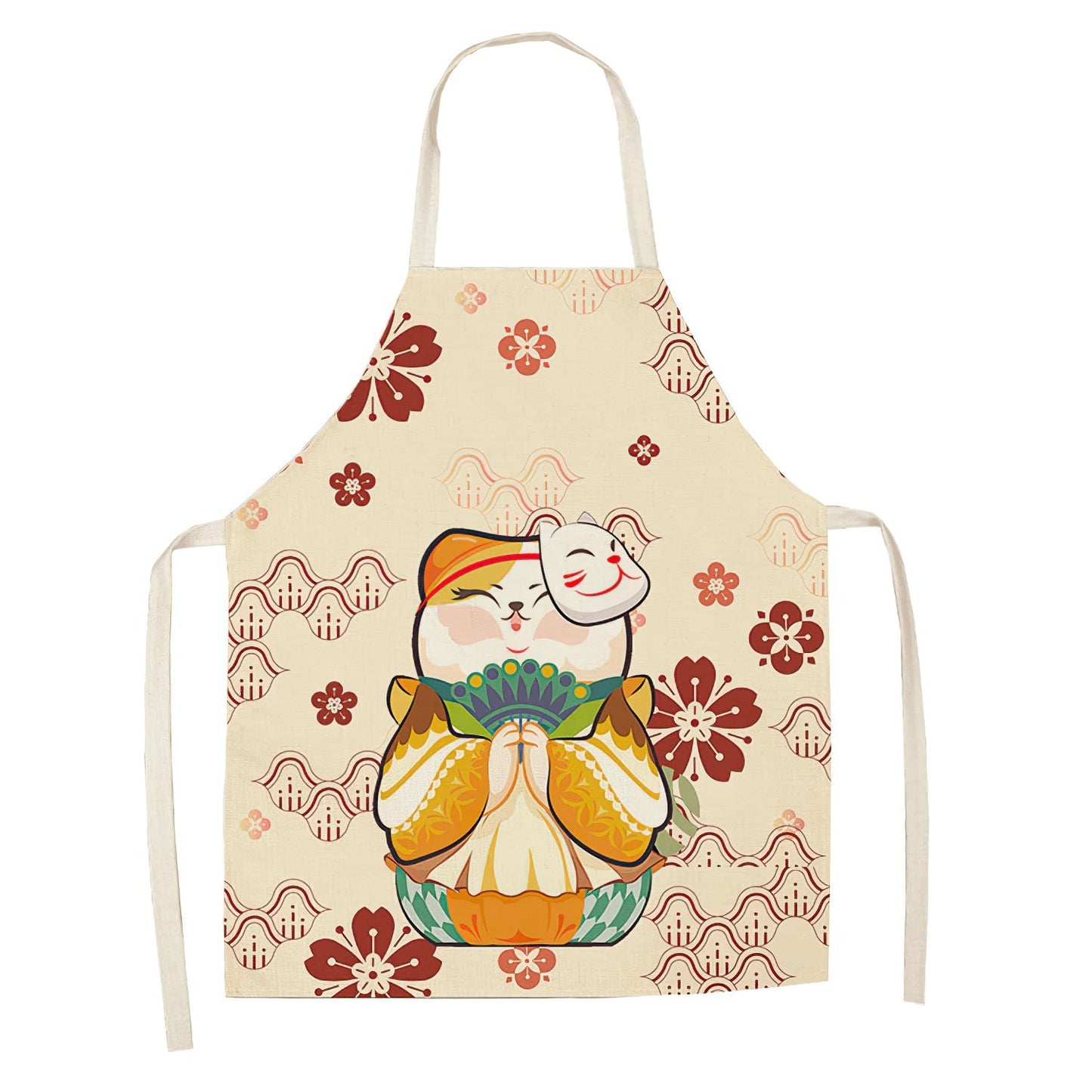 Cartoon Cat Digital Printing Sleeveless Apron