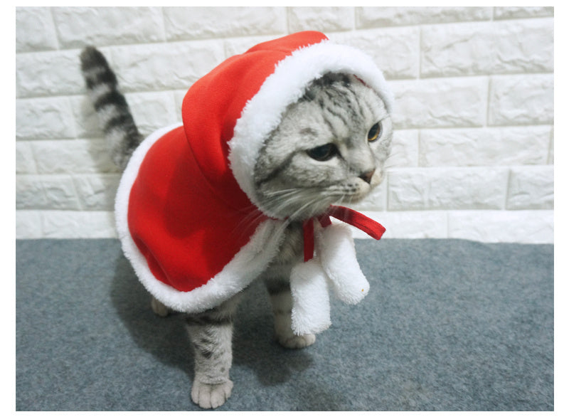 Pet Cloak Shawl Cat Christmas Clothes New Year Dress Up Small Dog Cloak Clothes Spring Festival