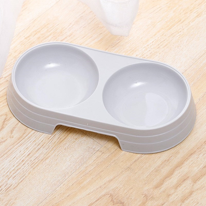 Macarone Double Pet Bowl Plastic Puppy Cat Food Water Drinking Dish Feeder Cat Puppy Feeding Supplies Small Dog Accessories