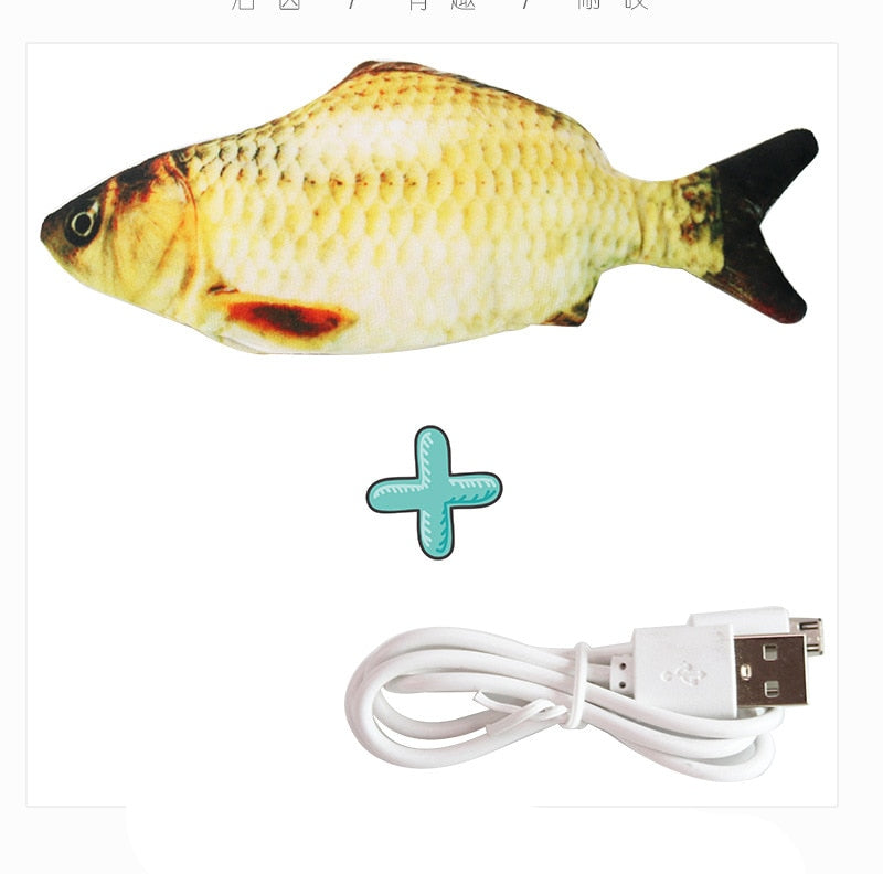 Cat USB Charger Toy Fish Interactive Electric floppy Fish Cat toy Realistic Pet Cats Chew Bite Toys Pet Supplies Cats toy