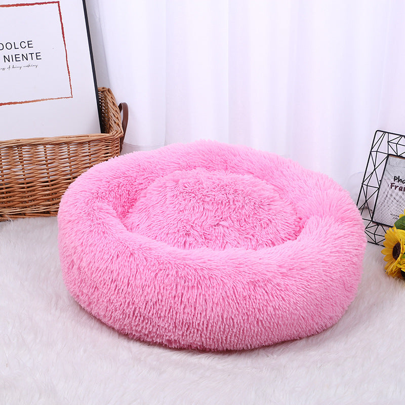 Pet Litter Thickened Round Plush Cat Litter In Autumn And Winter Warm Litter Mat Supplies