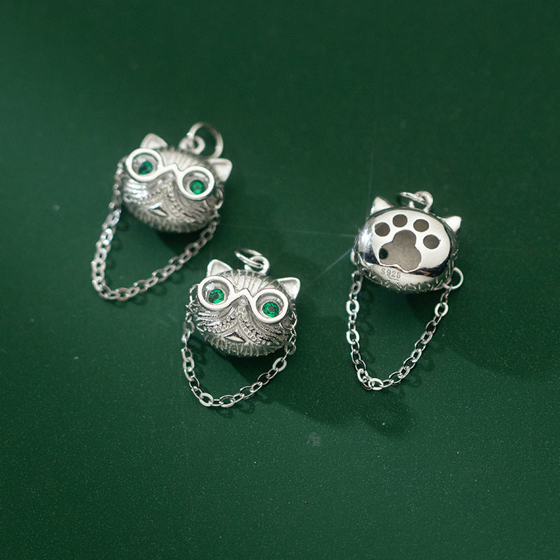 Glasses Cat Pendant Cute And Funny Kitten Jewelry Accessories