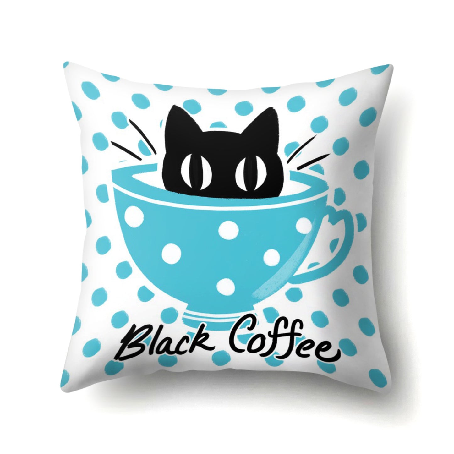 Printed Cute Animal Cat Polyester Pillowcase