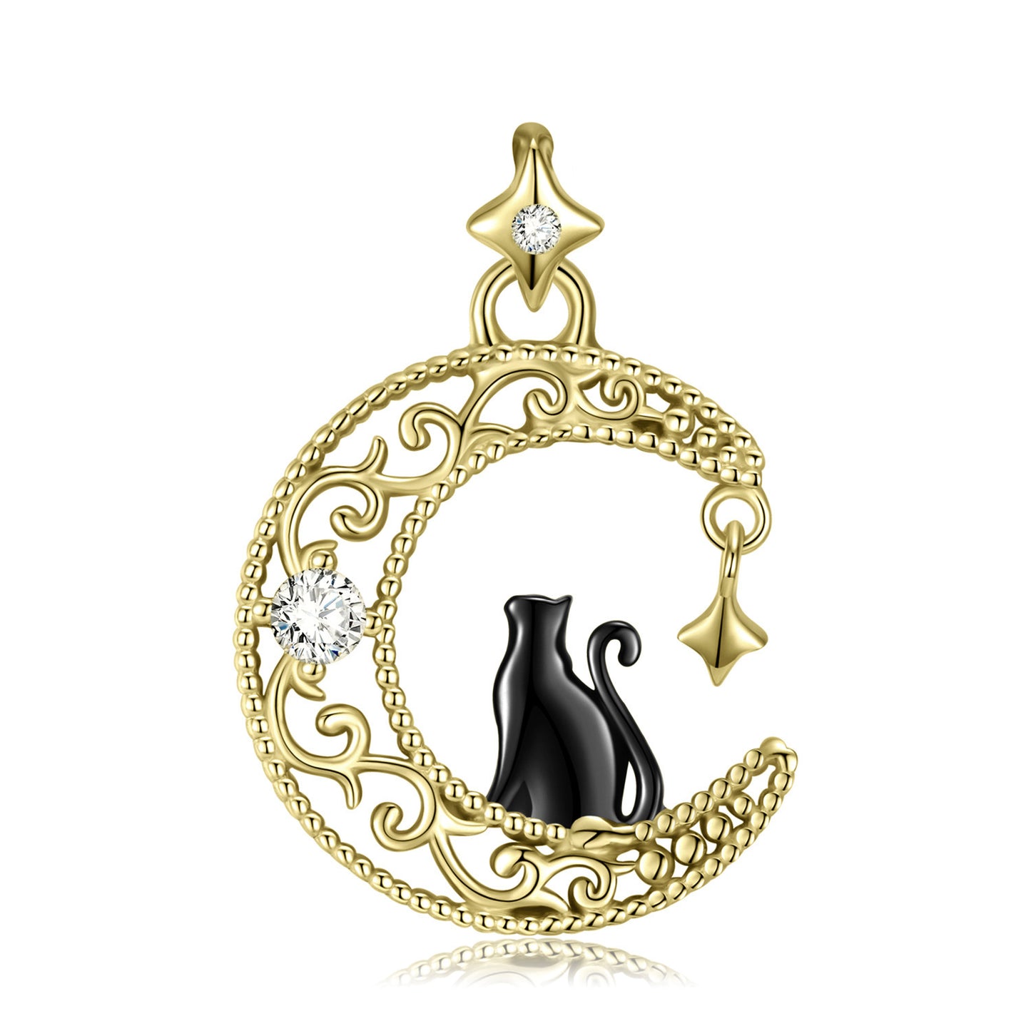 Original Design Black Cat S925 Sterling Silver Jewelry Collar Chain