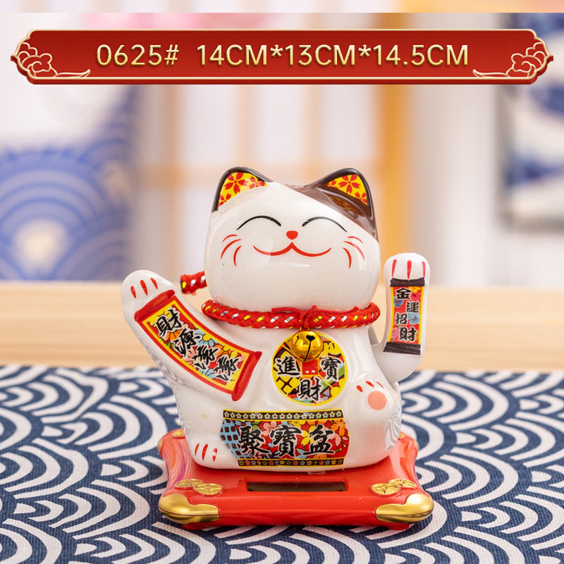 Home Chinese solar lucky cat store gifts can shake hands annual meeting gifts casual car small ornaments decorative crafts