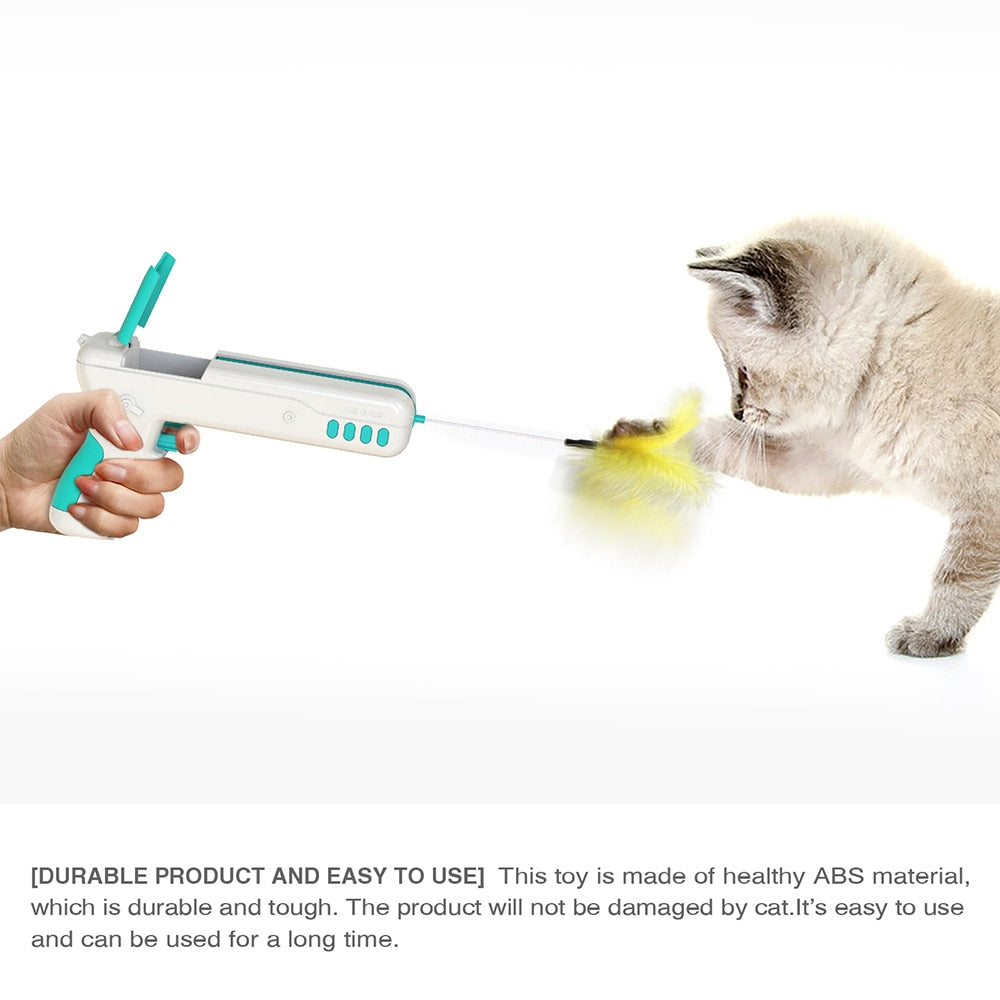 Funny Interactive Cat Toy With Feather&Ball Original Cat Stick Gun for Kittens Pet Products