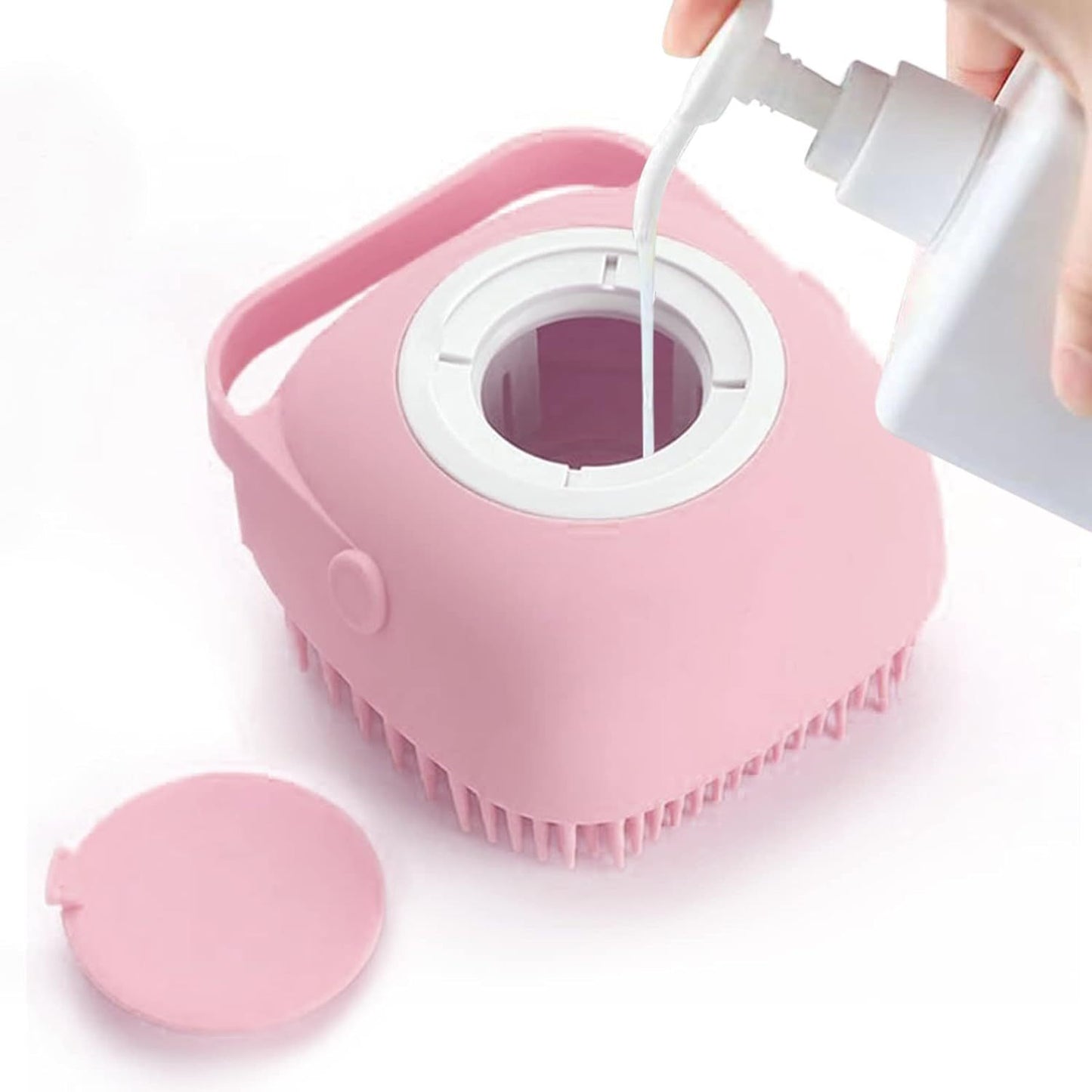 Pet Grooming Brush With Soap Dispenser For Dogs And Cats  Soft Silicone Bristles, Long Short Hair Friendly