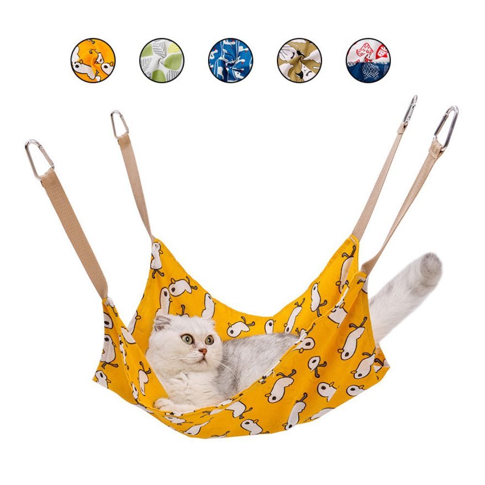 Breathable Cat Cotton Linen Hammock Wear Resistant Multicolor Cat Cage Hanging Bed Soft With Hanging Hook Cat Hammock Bed Summer