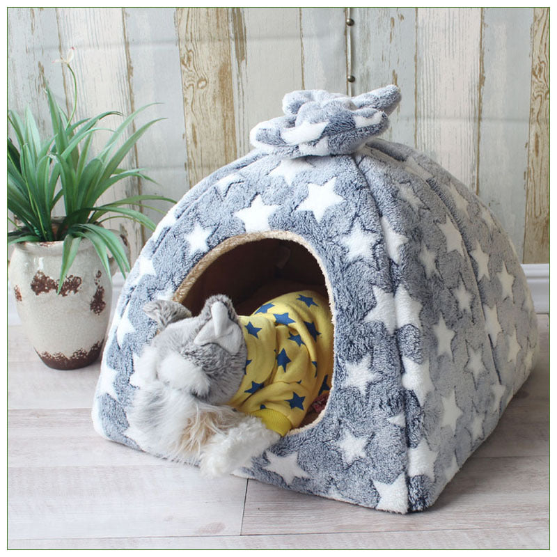 Cat Litter Winter Enclosed Warm Cat Villa Internet Celebrity Kennel Teddy Deerhound Chihuahua Yurt Pet Litter