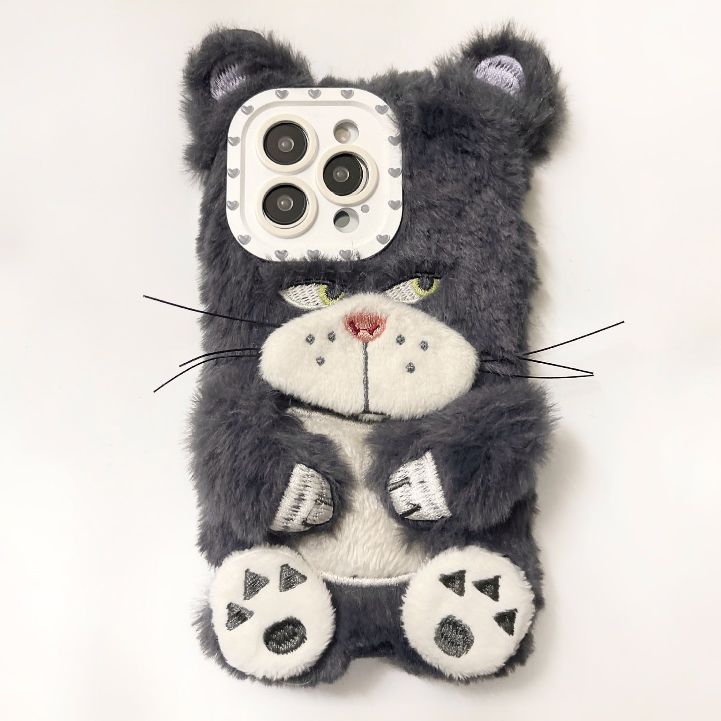 Plush Cute Staring Cat Phone Case