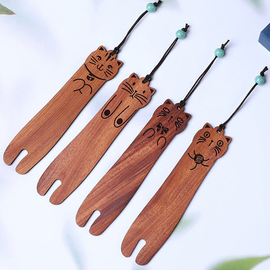 New Cute Cat Sandalwood Bookmark