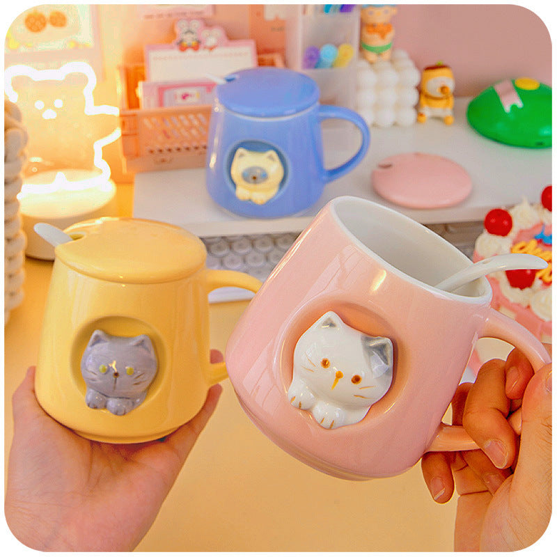 Kitten Mug Cat Ceramic With Lid