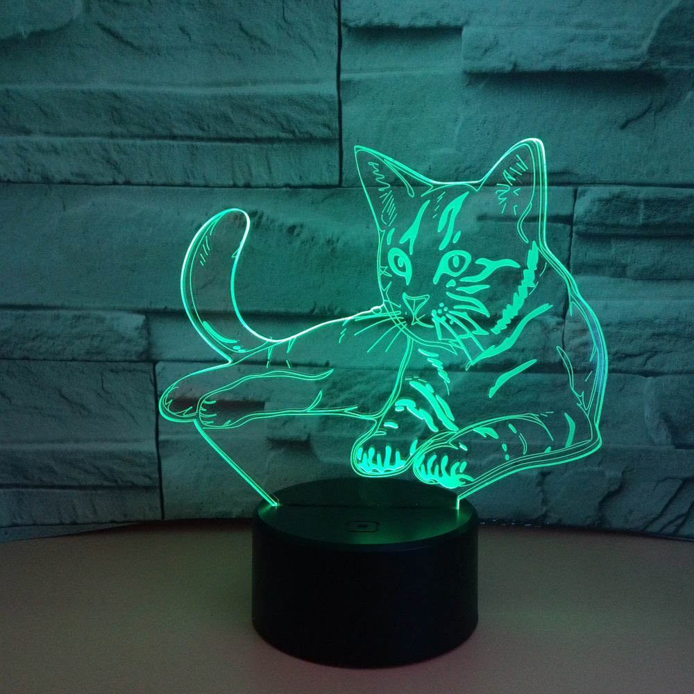 Colorful 3D fox cat light