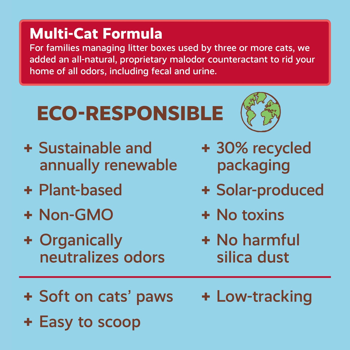 Naturally Fresh Cat Litter Made From Walnut Shells, Unscented, Multi-Cat, Upcycled, Low Dust, Sustainable, 26 Lbs