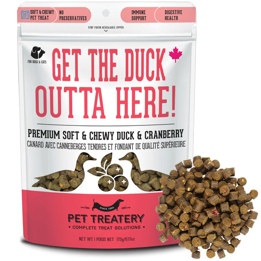 Granville Island Pet Treatery Soft & Chewy Cranberry & Duck Treats for Dogs & Cats (6.17 oz, Pack of 1) - Natural, Grain Free Dog & Cat Treats