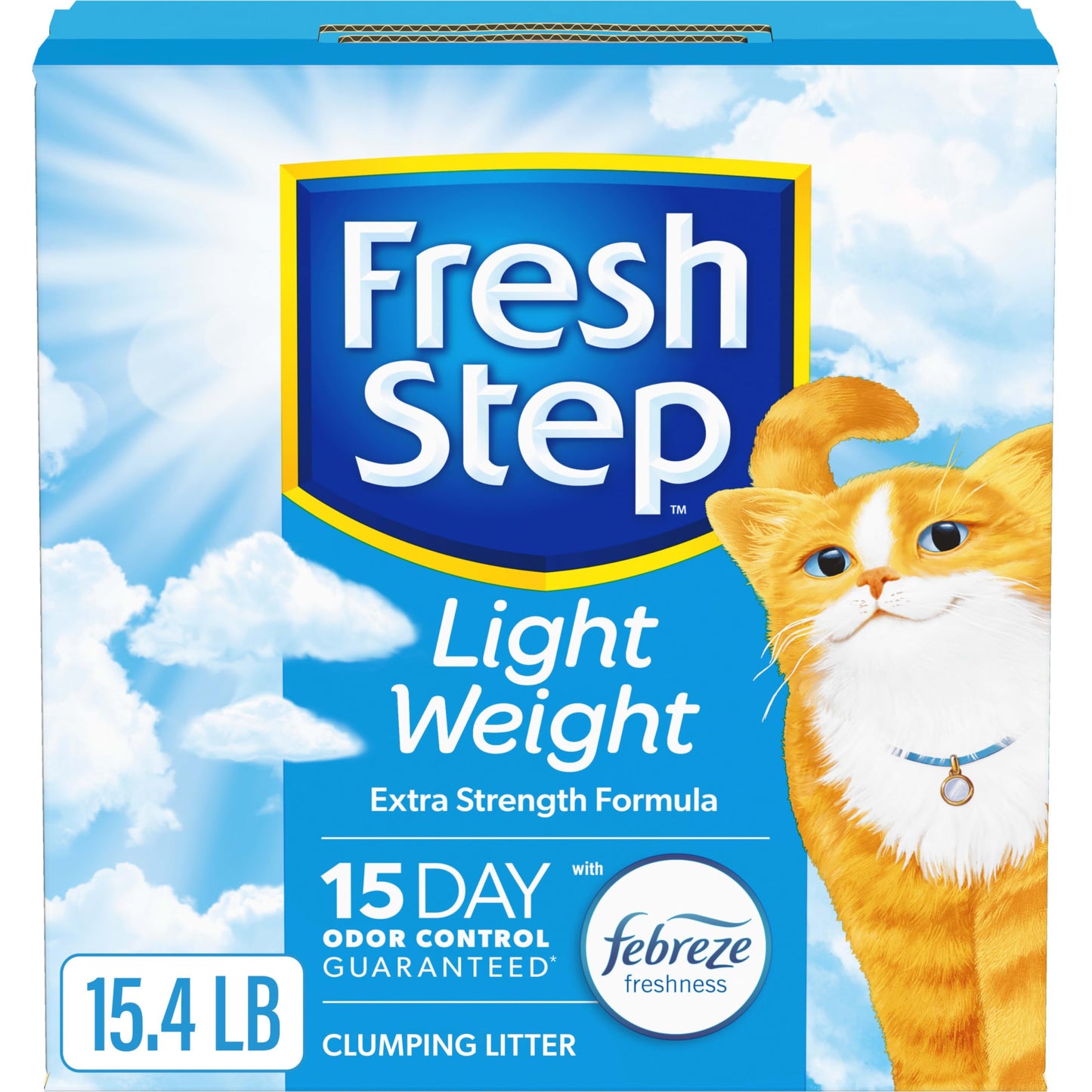 Fresh Step Light Weight Clumping Litter, Extra Strength Formula With Febreze Freshness, 15.4 lb. Box