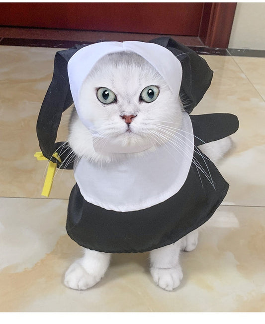 Pet Halloween Pet Costume Cat Dog Clothes Nun Dress Up Holiday Atmosphere