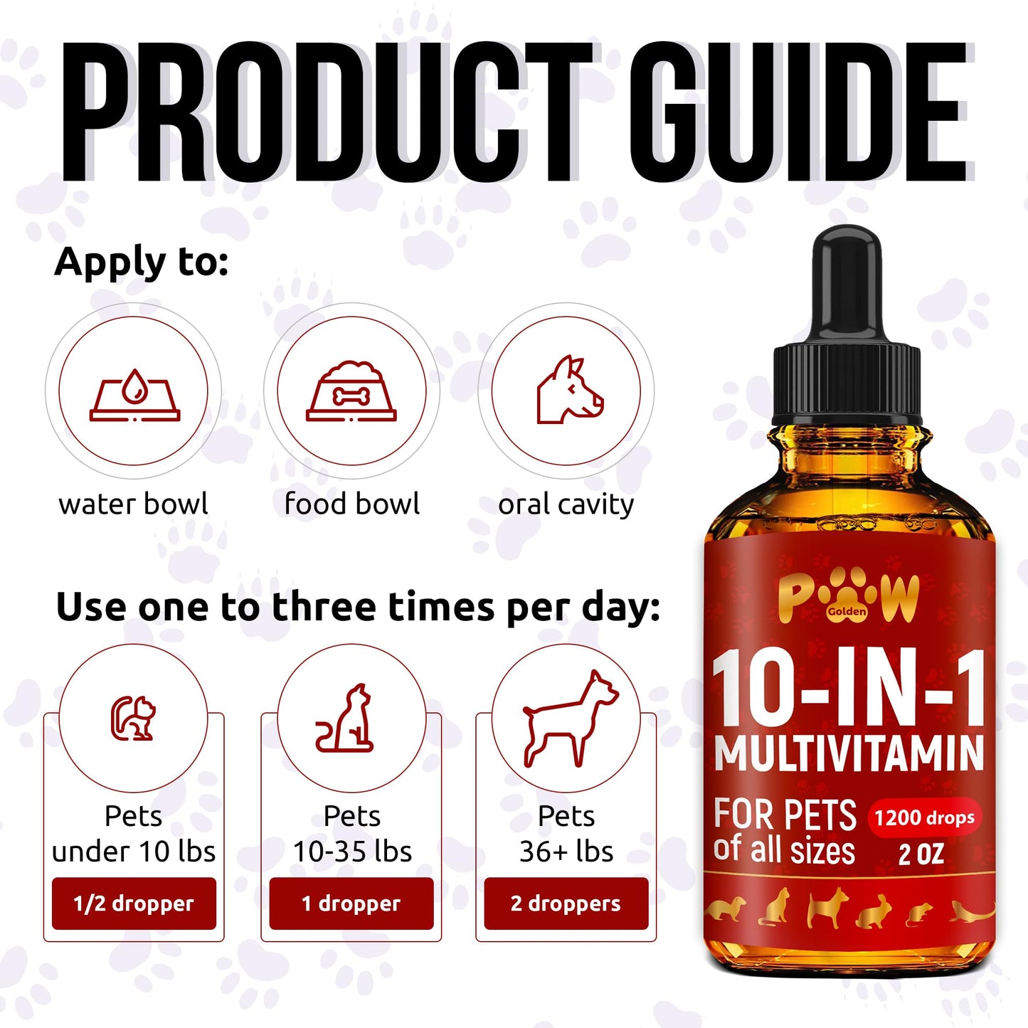 Liquid Multivitamin for Dogs | 10-in-1 Multivitamin for Cats | Vitamin B Complex for Cats & Dogs | Cranberry Supplement | for Urination, Digestion, Breathing & Movement | for All Pets Ages | 2 Oz