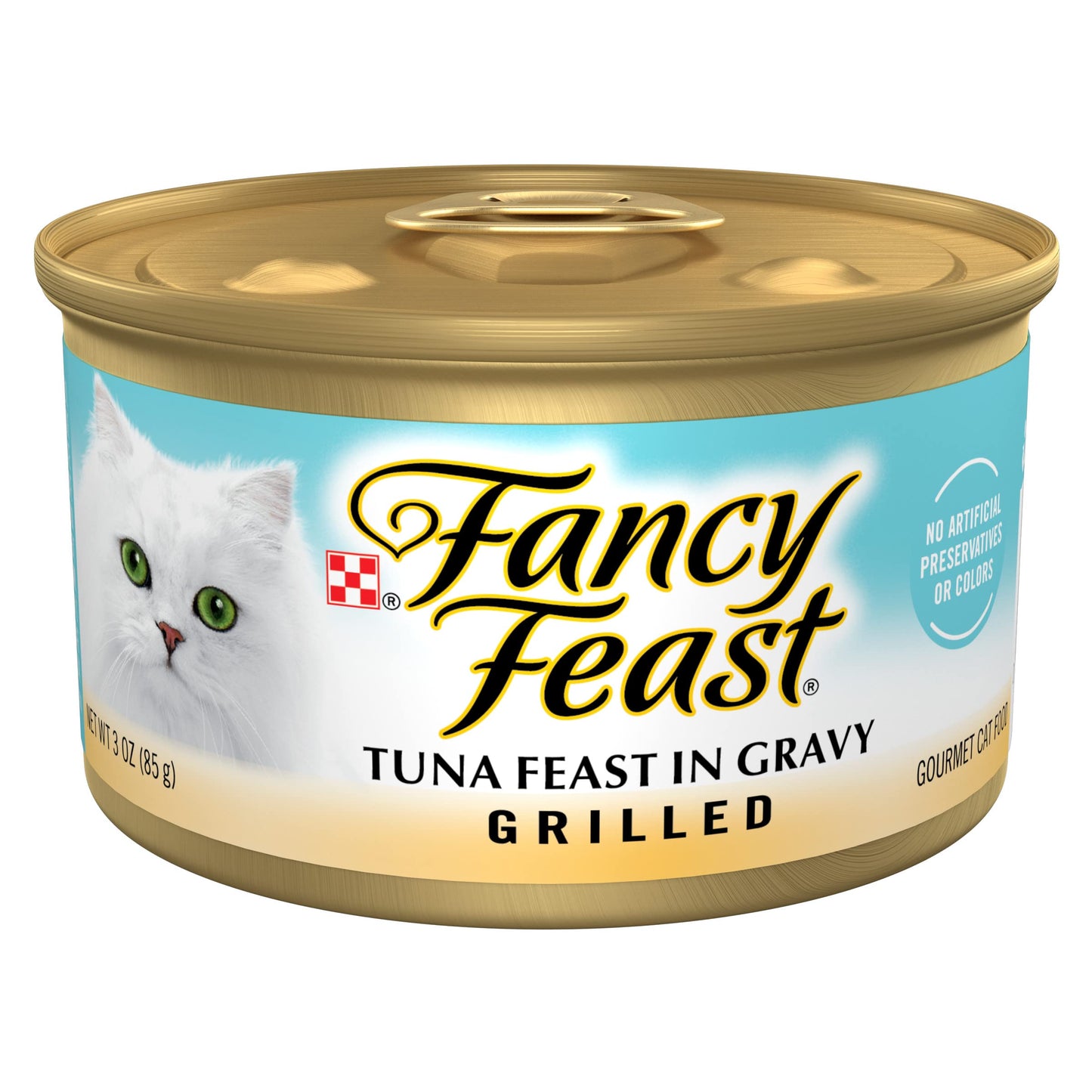 Purina Fancy Feast Grilled Wet Cat Food Tuna Feast in Wet Cat Food Gravy - (Pack of 24) 3 oz. Cans