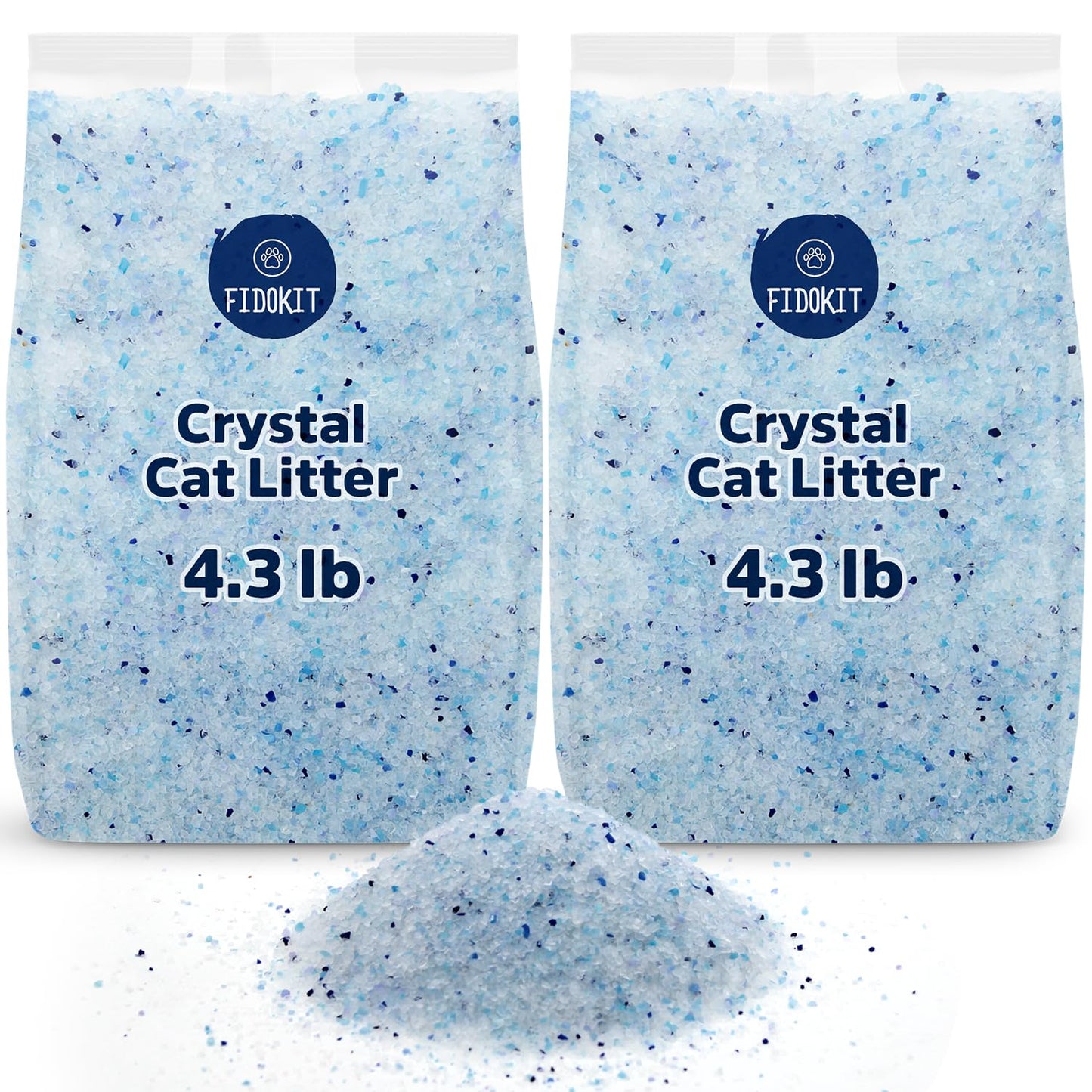 Crystal Cat Litter, Superior Cat Litter Crystals for Odor Control, Perfect for ScoopFree Cat Litter Boxes, 2 Bags of Crystal Litter 4.3LB Each, Total of 8.6LB