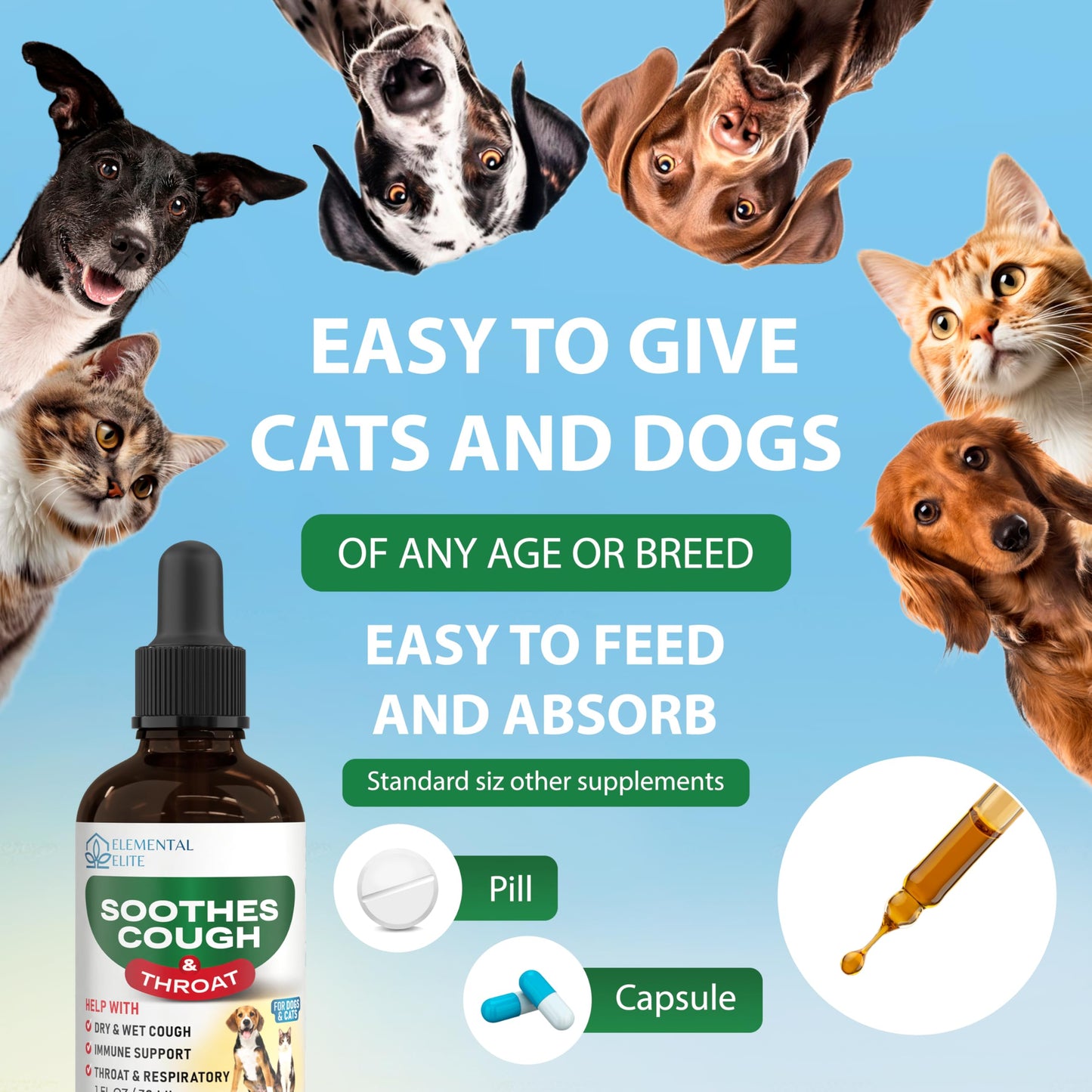 Kennel Cough Drops for Dogs & Cats Cough Relief Dry and Wet Pet Cough Allergy Relief - for Dogs of All Breeds & Sizes