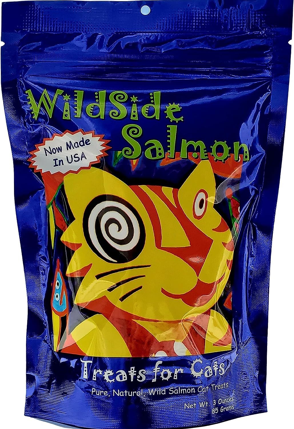 WILDSIDESALMON WildSide Salmon - 100% Wild Alaskan Salmon Freeze Dried Cat Treats - Healthy Training Treat - 3oz (3 Pack)