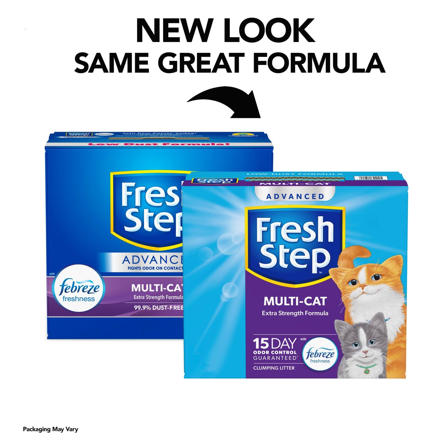 Fresh Step Advanced Multi Cat Clumping Litter with Febreze Freshness, Fresh Step Clumping Cat Litter Extra Strength Formula, 37 lbs. (2 x 18.5 lb. Box)