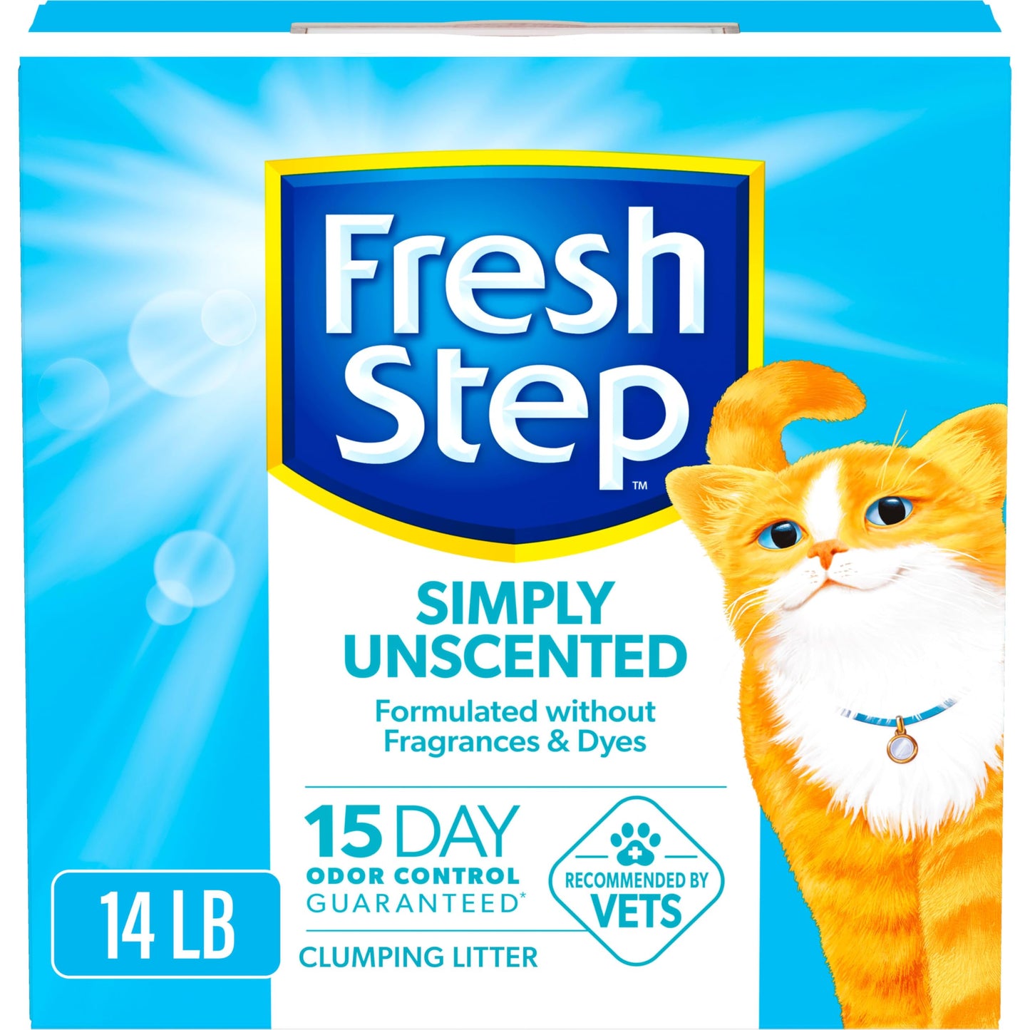 Fresh Step Simply Unscented Clumping Litter, Fresh Step Unscented Cat Litter With Activated Charcoal Technology, 14 lb. Box