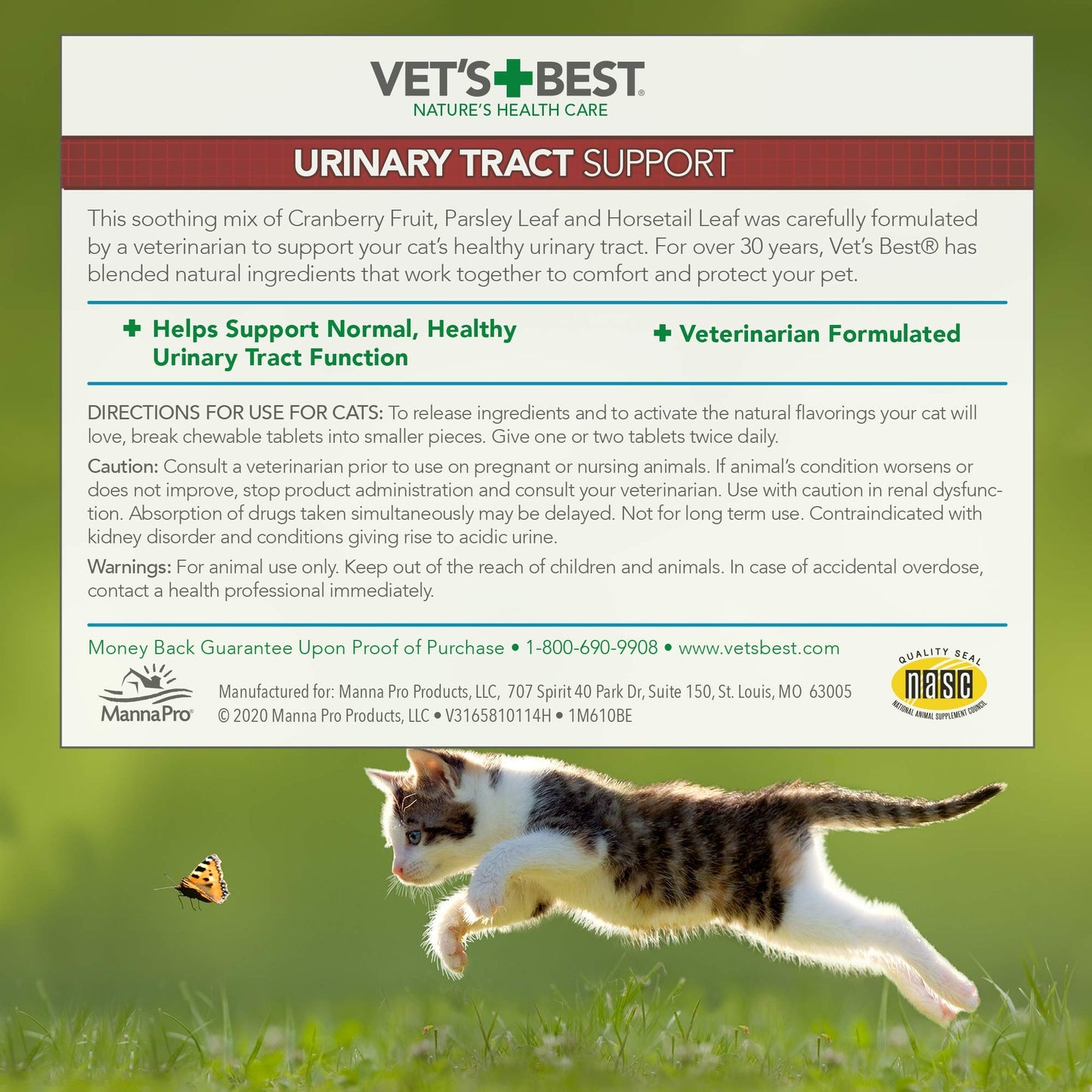 Vet's Best Cat Urinary Tract Support Chewables | Supports A Healthy Urinary Tract in Cats | 60 Chewable Tablets