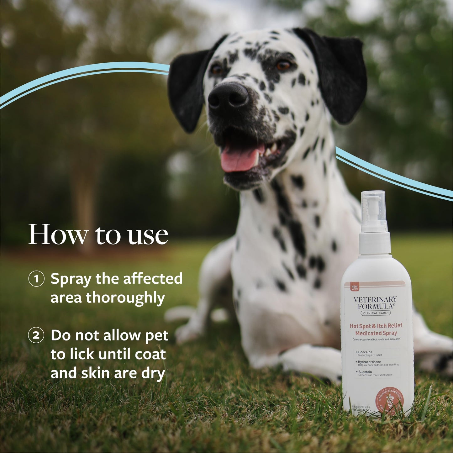 Veterinary Formula Clinical Care Hot Spot & Itch Relief Medicated Spray, 8oz – Easy to Use Spray for Dogs & Cats – Helps Alleviate Sensitive Skin, Scratching, and Licking of Coat