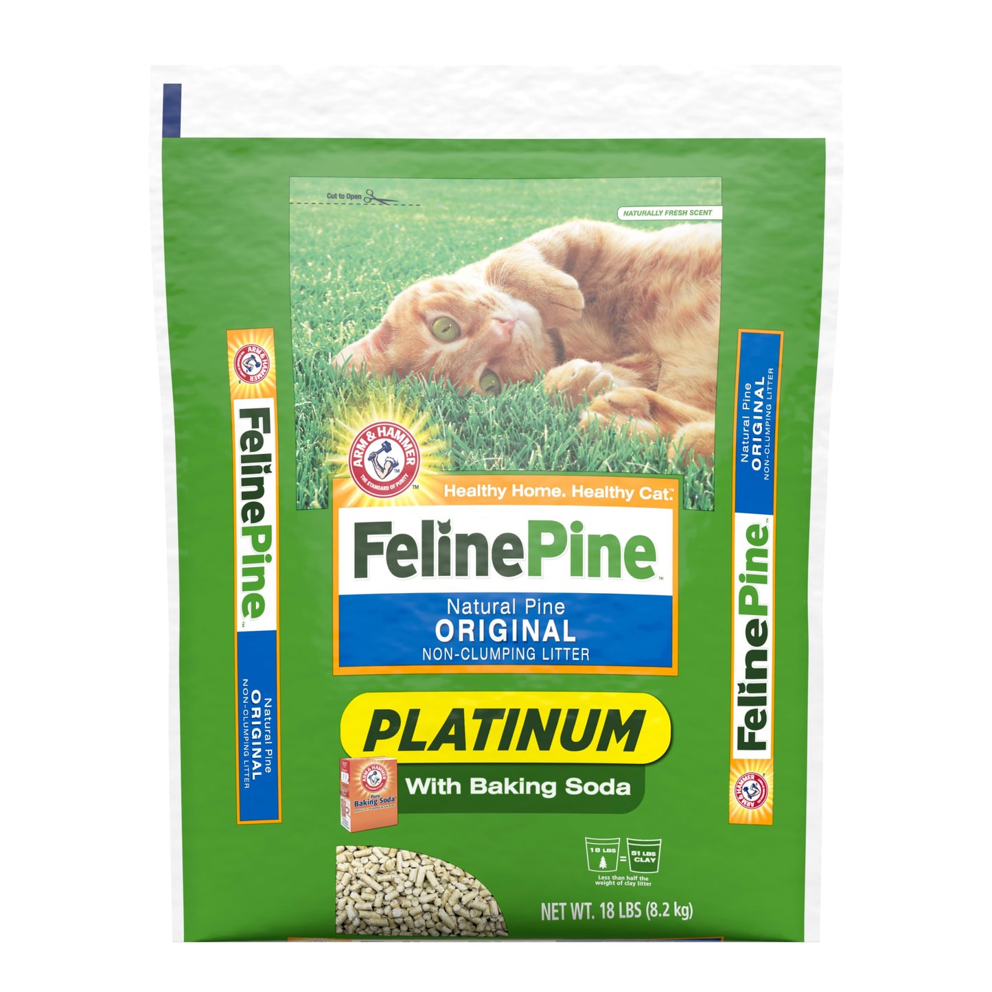 Feline Pine Platinum Non-Clumping Cat Litter 18lb.