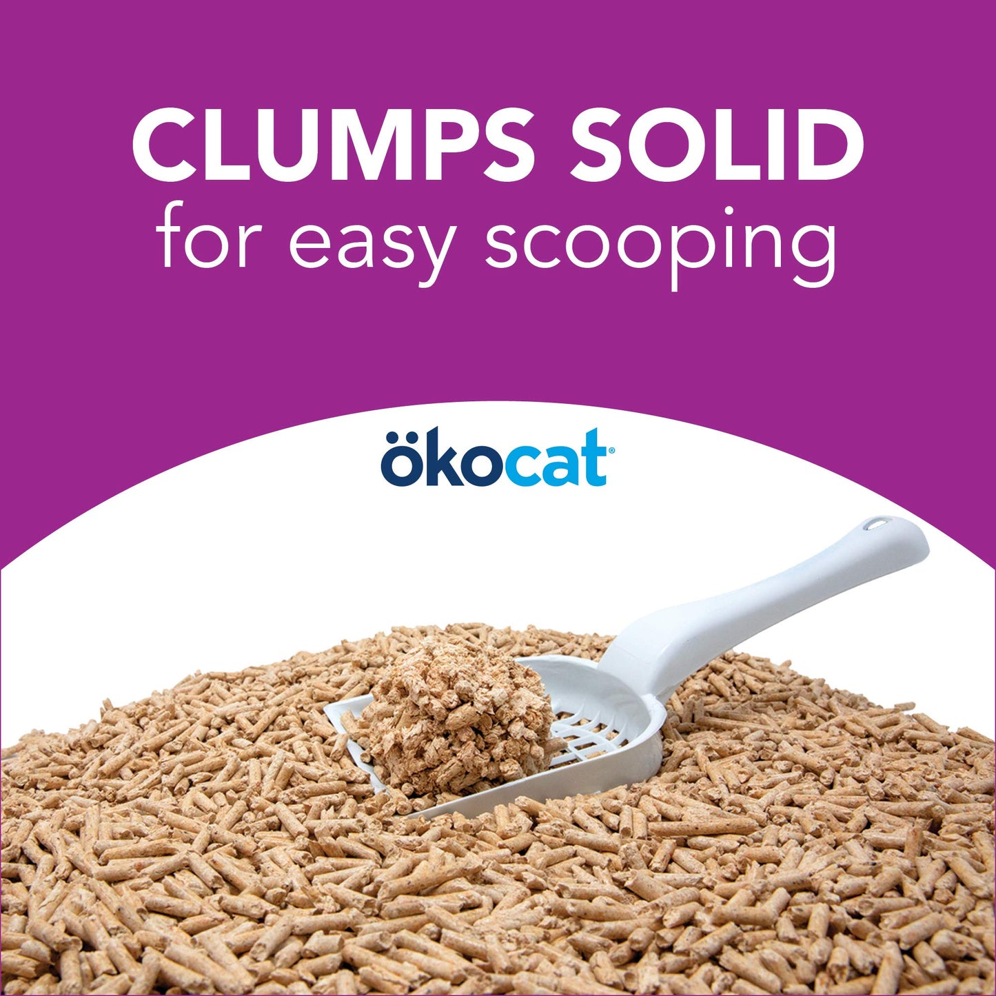 ökocat Less Mess Low Tracking Wood Clumping Cat Litter Mini- Pellets, Unscented, 18.6 pounds - Natural Ingredients, Stops Odor, Clumps Solid, 99% Dust Free, Great for Long-Hair Breeds