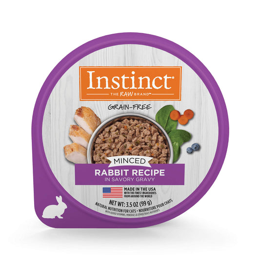 Instinct Original Minced Natural Wet Cat Food, Grain Free Recipe - Real Rabbit, 3.5 oz. Cups (Pack of 12)