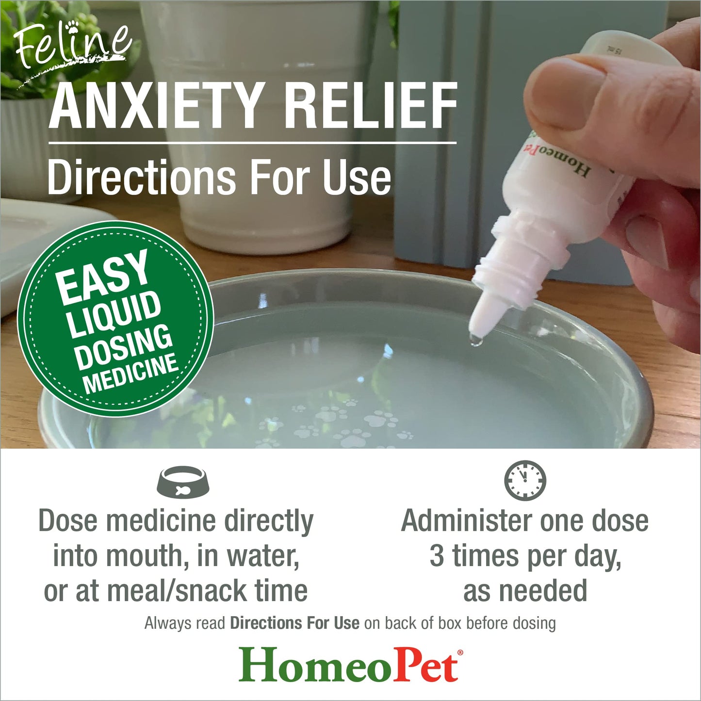 HomeoPet Feline Anxiety Relief, Natural Stress and Anxiety Support, Anxiety Supplement for Cats, 15 Milliliters